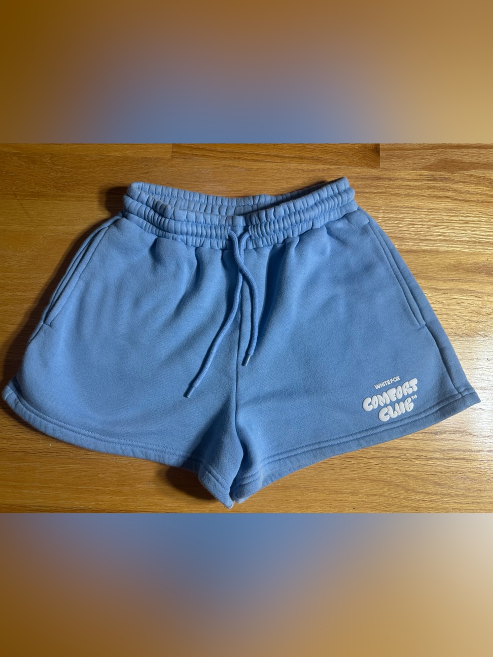 White Fox Boutique Light Blue Comfort Club Fleece Shorts